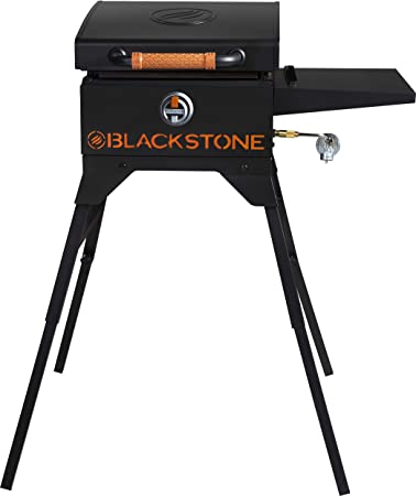 Blackstone 1939 On The Go Side Shelf, Hood & Leg Stand Heavy Duty Flat Top Griddle Grill Station for Kitchen, Camp, Outdoor, Tailgating, Black