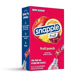 Snapple Fruit Punch Powder Drink Mix - 12 Boxes of 6 Powder Sticks, 72 Sticks total | Zero Sugar | On-the-Go Hydration for Refreshing Beverages