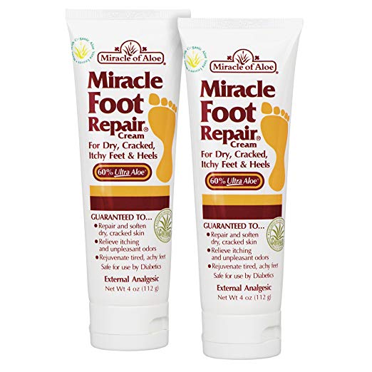 2-pack Miracle Foot Repair Cream 4 ounce tube with 60% UltraAloe