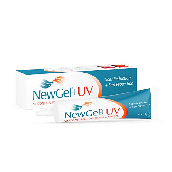 NewGel UV Silicone Gel for Scars   SPF 30, Medical Grade Silicone with Mineral Sunscreen. 15g (0.5 oz)
