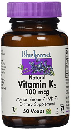 BlueBonnet Vitamin K2 Vegetarian Capsules, 50 Count