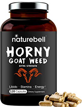 Maximum Strength Organic Horny Goat Weed for Women and Men, 1550mg Per Serving, 120 Capsules, Powerfully Supports Libido, Energy and Performance, No GMOs and Made in USA