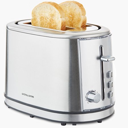 Andrew James Argentum Toaster, 850 Watts, Fast Heating