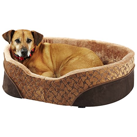 Bunty Mocha Dog Bed Soft Washable Fleece Fur Cushion Warm Luxury Pet Basket - Brown - Large
