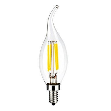 Luxon Led Filament Candle Light Bulb, E12 Candelabra Lamp Base , C35 4W Candle Light , 2700k Warm White