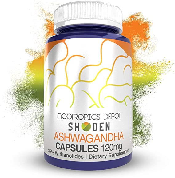 Shoden Ashwagandha Extract Capsules | 120mg | 90 Count | 35% Withanolides