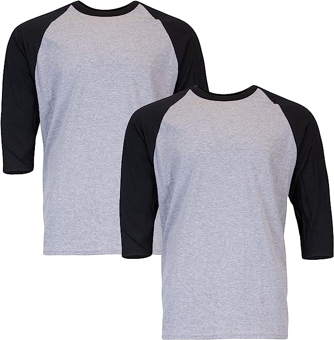 Gildan Adult Heavy Cotton 3/4 Raglan T-Shirt, Style G5700, 2-Pack