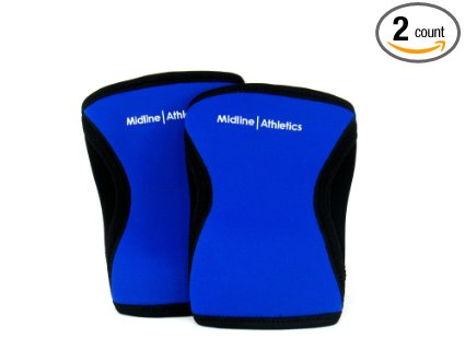Midline Athletics Neoprene Knee Sleeves (XS to XL) - Perfect for Olympic Weightlifting, Power Lifting and Squatting