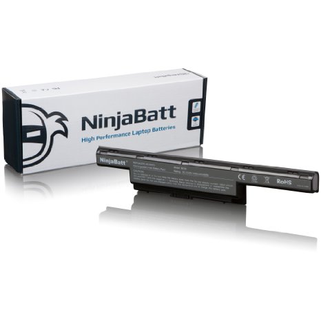 NinjaBatt New Laptop Battery for Gateway AS10D31 AS10D51 AS10D56 AS10D75 AS10D81 AS10D61 - High Performance 6 Cells4400mAh48wh