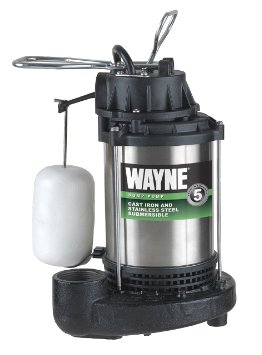 WAYNE CDU1000 1 HP Submersible Cast Iron and Stainless Steel Sump Pump with Integrated Vertical Float Switch