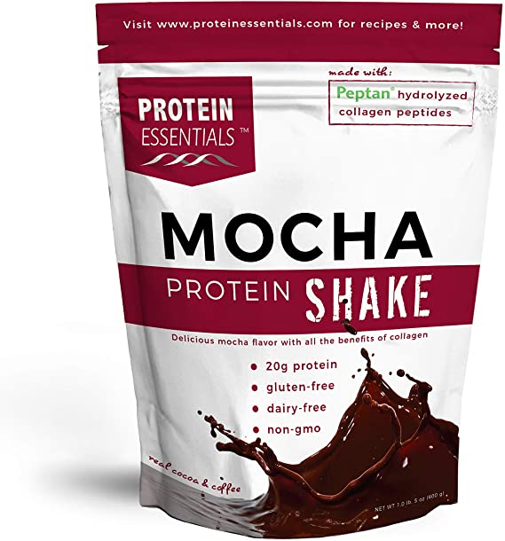 Protein Essentials Collagen Peptides Powder (Mocha), Grass-Fed, Paleo & Keto Friendly, NonGMO & Gluten Free (21 oz)