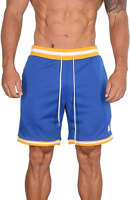 YoungLA Basketball Shorts for Men | Workout Athletic Training Gym | Mesh with Zipper Pocket 130