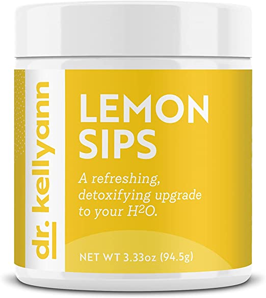 Dr. Kellyann’s Lemon Sips - Rehydrate, Detox, Energize - Sugar-Free, Fat-Free, Non-GMO Diet Citrus Drink Mix That Helps Reduce Cellulite, Hydrate and Firm Sagging Skin, and Protect from UV Damage