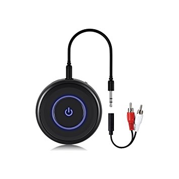 Golvery Bluetooth Transmitter and Receiver (Advanced Bluetooth V4.1, A2DP) - 2 in 1 Wireless Bluetooth Audio Adapter with 3.5 mm Jack – aptX Low Latency Enabled, Enjoy HiFi Stereo Music Streaming, for TV, Headphones, Speakers, iPod, Tablets, Laptop, Home Stereo and Car Sound System