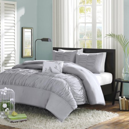 Mizone Mirimar 4 Piece Comforter Set, King/California King, Grey