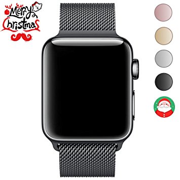 Apple Watch Band 38mm 42mm, AGUARA Mesh Loop Stainless Steel Strap with Magnetic Closure & Classic Buckle Replacement iWatch Band for Apple Watch Series 3 Series 2 Series 1 Sport and Edition