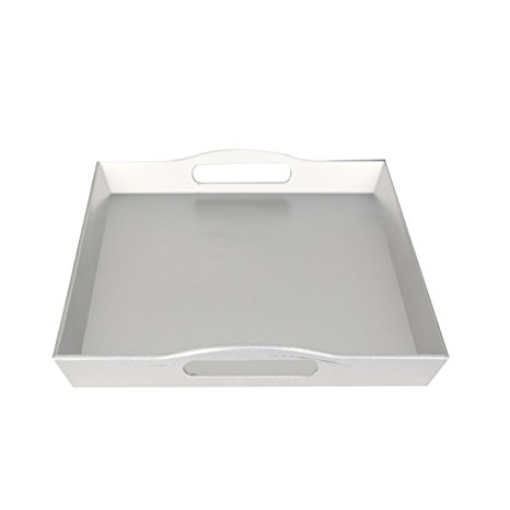 Fantastic:) New Classic Design with Metallic Finish style Decorative tray (Rectangular Plain Silver)