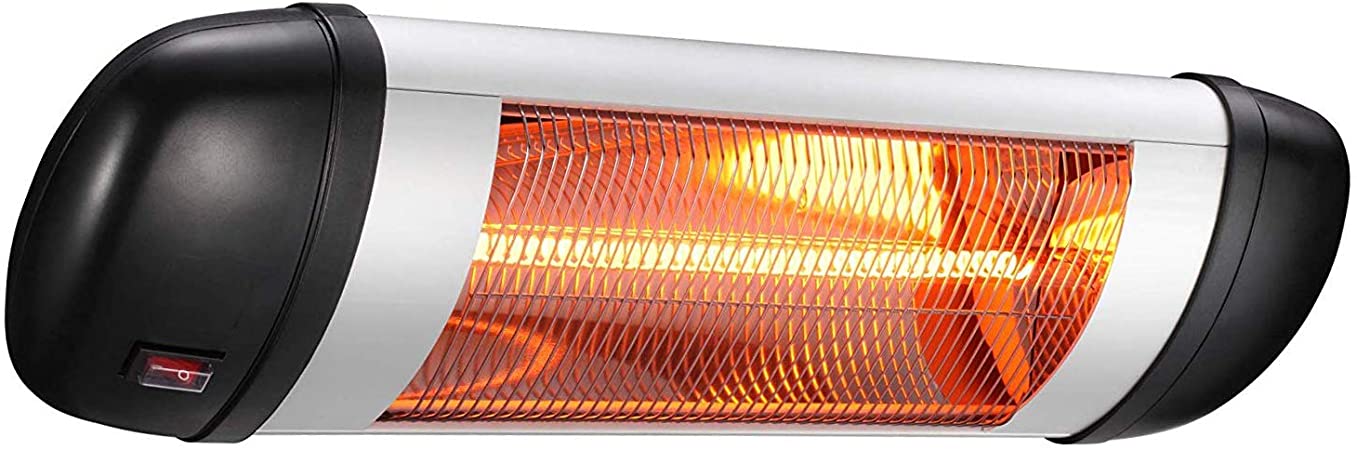 R.W.FLAME Electric Patio Heater, Electric Infrared Heater, Indoor/Outdoor Wall-Mounted Patio Heater, Carbon Fiber, Automatic Overheat Protection, Waterproof, 1500W