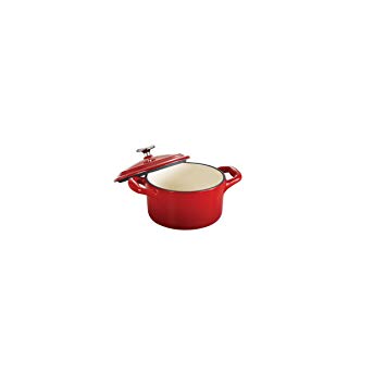 Tramontina Enameled Cast Iron Covered Mini Cocotte, 10.5-Ounce, Gradated Red