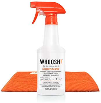 WHOOSH! Screen Cleaner 500ml W/Premium Microfiber Cloth - Best for Smartphones, iPads, Eyeglasses, Kindle, Touchscreen & TVs