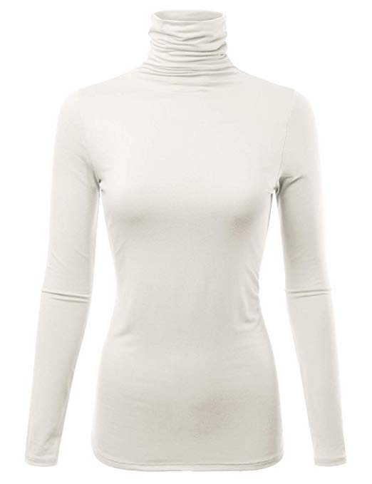 FASHIONOMIC Womens Premium Long Sleeve Turtleneck Lightweight Pullover Top Sweater (S-3X, Made in USA)