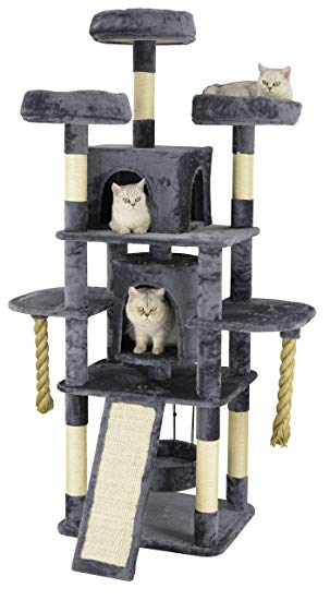 Go Pet Club F829 Jungle Rope Cat Tree, 70", Gray