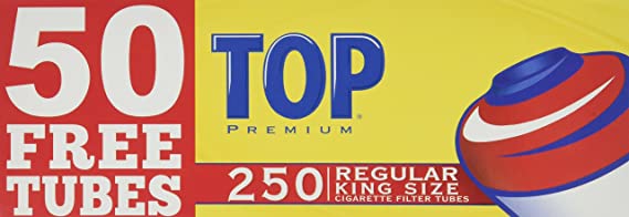 Top Regular Full Flavor Red RYO Cigarette Tubes - King Size - 250ct Box (4 Boxes)