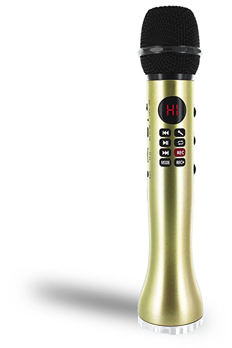 Bluetooth Karaoke Microphone: Wireless Handheld Machine For Kids With Speaker Player System. Best Portable Multipurpose Professional Vocal Mixer Mic To Sing Songs And Play Music. For Apple & Android