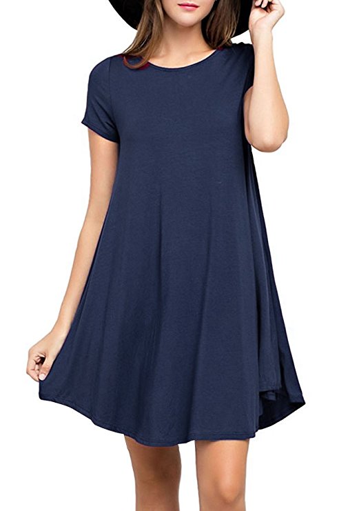 VIISHOW Women's Short Sleeve Casual Loose T-Shirt Dress