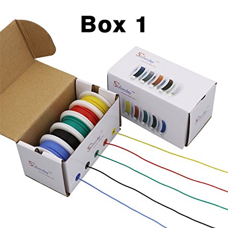 Striveday™ 30 AWG Flexible Silicone Wire Electric wire 30 gauge Coper Hook Up Wire 300V Cables electronic stranded wire cable electrics DIY BOX-1