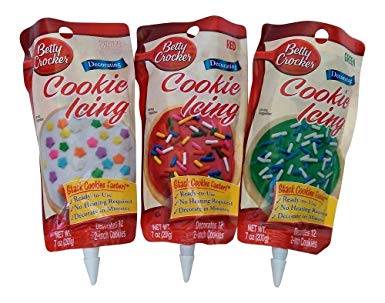 Betty Crocker Christmas Colors Decorating Cookie Icing - 3 Pack Colors Red Green White