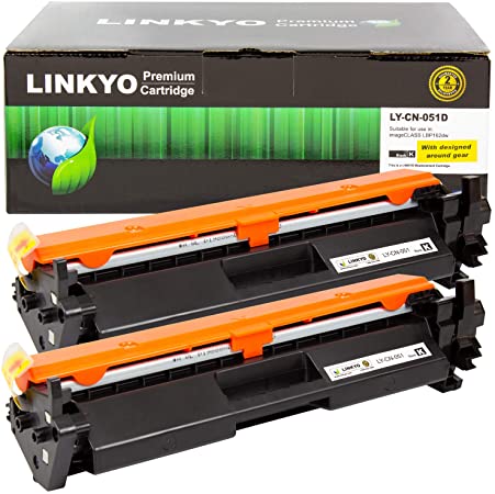 LINKYO Compatible Toner Cartridge Replacement for Canon 051 (Black, 2-Pack)