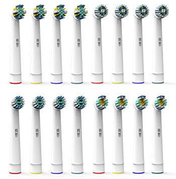 The Ultimate Oral B Replacement Best Electric Toothbrush Heads Variety Pack by Oliver James | 16 Brush Heads | Removes Plaque and Decreases Gingivitis