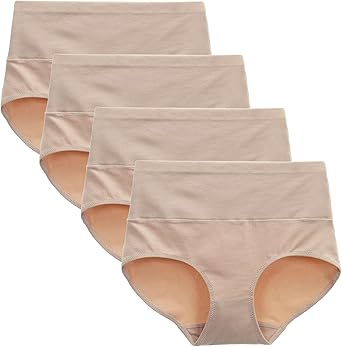 Women's Underwear Cotton Briefs Breathable High Waist Panty Full Coverage Undies Multipack