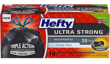 Hefty Ultra Strong Multipurpose Large Black Trash Bags - 30 Gallon, 14 Count