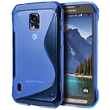 Samsung Galaxy S5 Active Case, Cimo [Wave] Premium Slim TPU Flexible Soft Case For Samsung Galaxy S 5 V Active (2014) - Blue