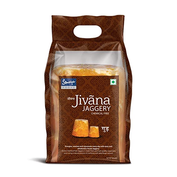 Jivana Jaggery | Natural & Pure Sugarcane Jaggery, (Pack of 1) 950 gms