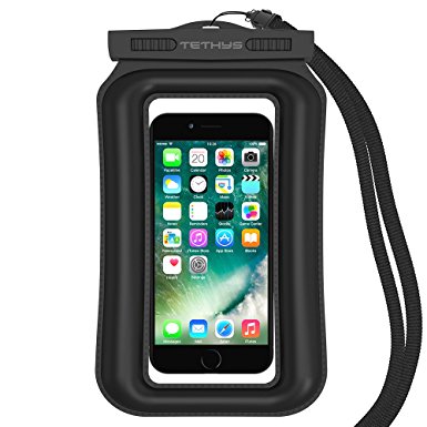 Universal Waterproof Case, TETHYS Buoyance Series Float IPX8 Certified Waterproof Bag [Black]  for iPhone 7  6 6S Plus 5S,Samsung Galaxy S7 S6 Edge,Note 5,HTC LG Sony Nokia Up To 6.0" Diagonal