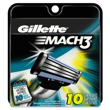 Gillette Mach3 Base Cartridges, 10 Count