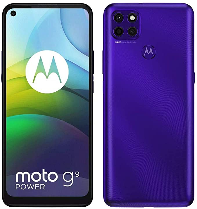 Moto G9 Power 2021 (64GB, 4GB) 6.8" HD , Snapdragon 662, 6000mAh, 64MP Triple Camera, Dual SIM GSM Unlocked Global 4G LTE International Model XT2091 (64GB SD Bundle, Electric Violet)