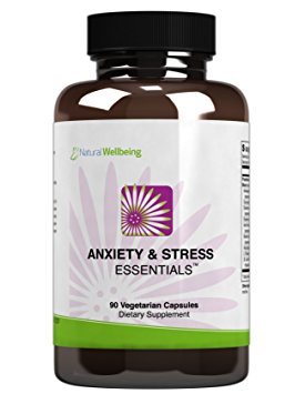 Natural Wellbeing - Anxiety & Stress Essentials - 90 Vegetarian Capsules - Herbal Relaxation