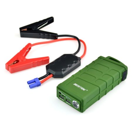 BESTEK 600A Peak Current Car Jump Starter with 10000mAh External Battery Charger