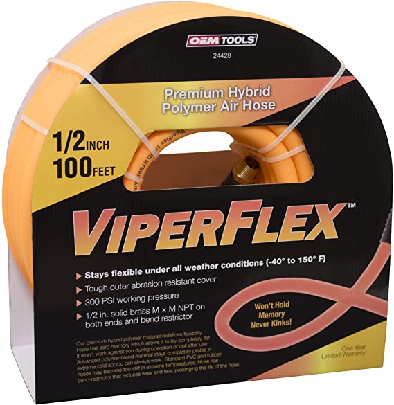 ViperFlex 24428 1/2” x 100FT Hybrid Polymer Air Hose