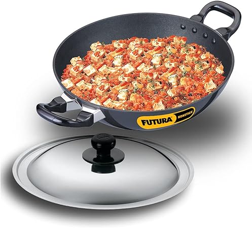 Futura Q55/NK25S Fry Pan, Kadhai, 2.5 Liter, Gray