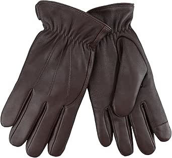 Dockers Men's Warm Leather Winter Gloves with Smartphone Touchscreen Capability