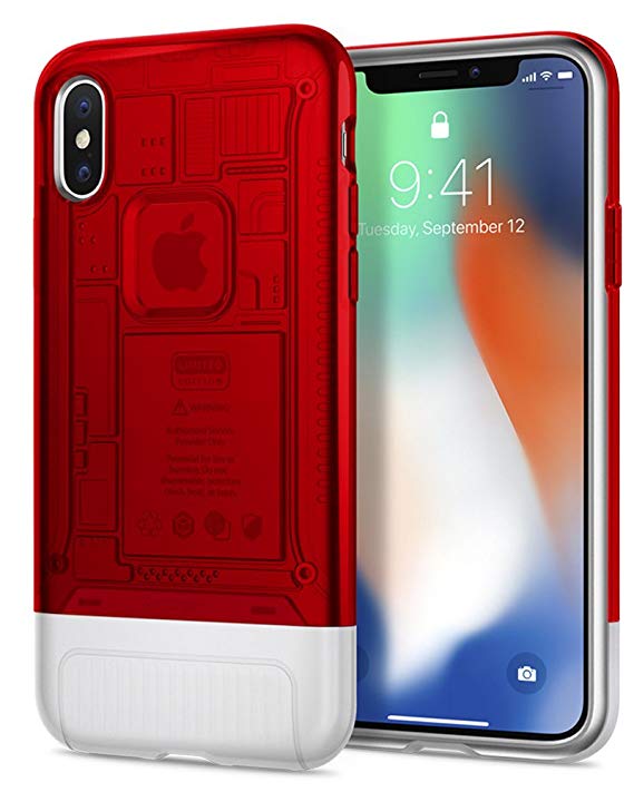 Spigen Classic C1 [10th Anniversary Limited Edition] iPhone X Case with Air Cushion Technology for Apple iPhone X (2017) - Ruby