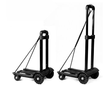 LOHOMEreg Folding Hand Truck 75 Kg165 lb Portable Folding Push Truck Trolley Luggage Flatbed Dolly Cart Hand Collapsible Truck Shifter 165lb4-wheel Cart