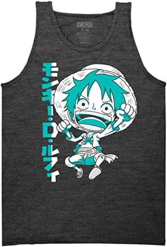 Ripple Junction One Piece Adult Unisex Super Deformed Luffy Light Weight Crew Muscle Tank Top