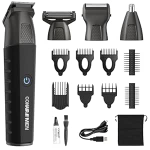 Conair Men All-in-One Trimmer for Men - Nose Hair, Beard, Mustache, Body Hair Trimmer - 16 Piece Men's Grooming Kit for Manscaping- Showerproof - Rechargeable