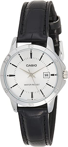 Casio Women's LTP-V004L-7A Genuine Leather Band Analog Watch